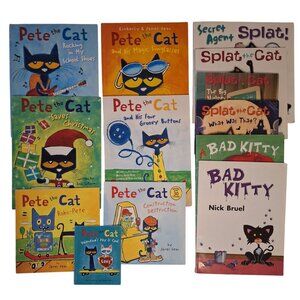 13 Pete & Splat The Cat & Bad Kitty Book Lot 7 Are Oversized 1 Lift Flap Reading